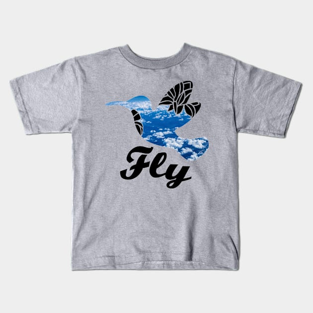 Fly as a Bird Kids T-Shirt by XOOXOO